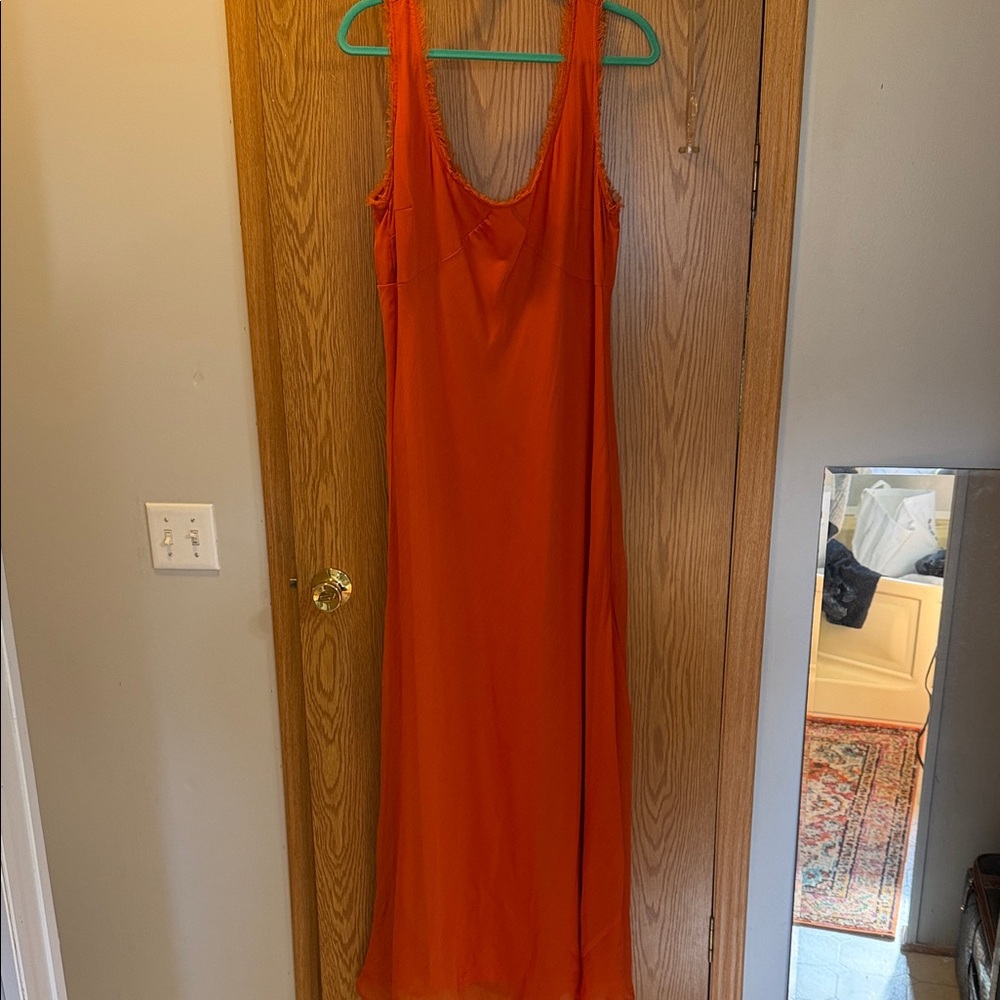ASOS DESIGN Curve scoop neck raw edge bias maxi